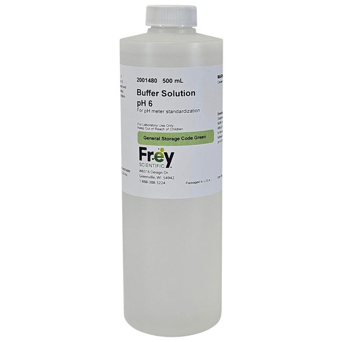 Frey Scientific Buffer Solution, pH 6.00, Lab Grade, 500mL