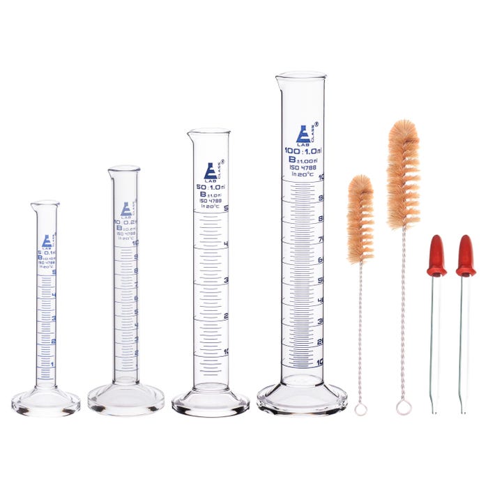 Eisco Labs Safety Pack Measuring Cylinders, 8 Piece Set