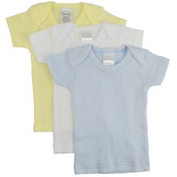 Bambini Boy's Rib Knit Pastel Short Sleeve T-Shirt, Newborn, Set of 3