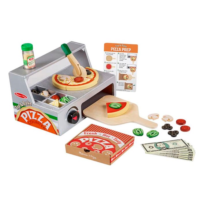 Melissa & Doug Top and Bake Pizza Counter Set, 34 Pieces