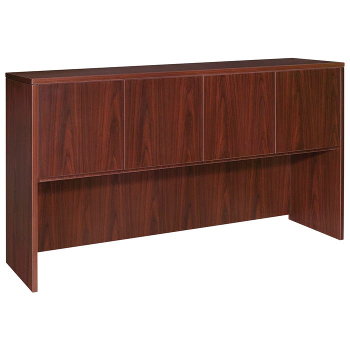 Classroom Select Laminate Hutch with Doors, 71-3/4 x 15 x 36 Inches, Mahogany