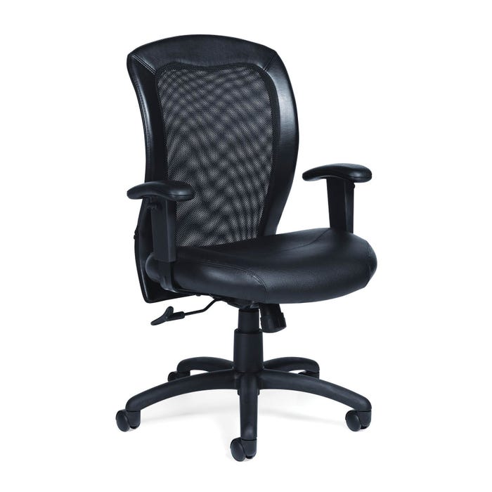 Offices To Go Mesh Back Ergonomic Managerial Chair, 24-1/2 x 25 x 38 Inches, Black