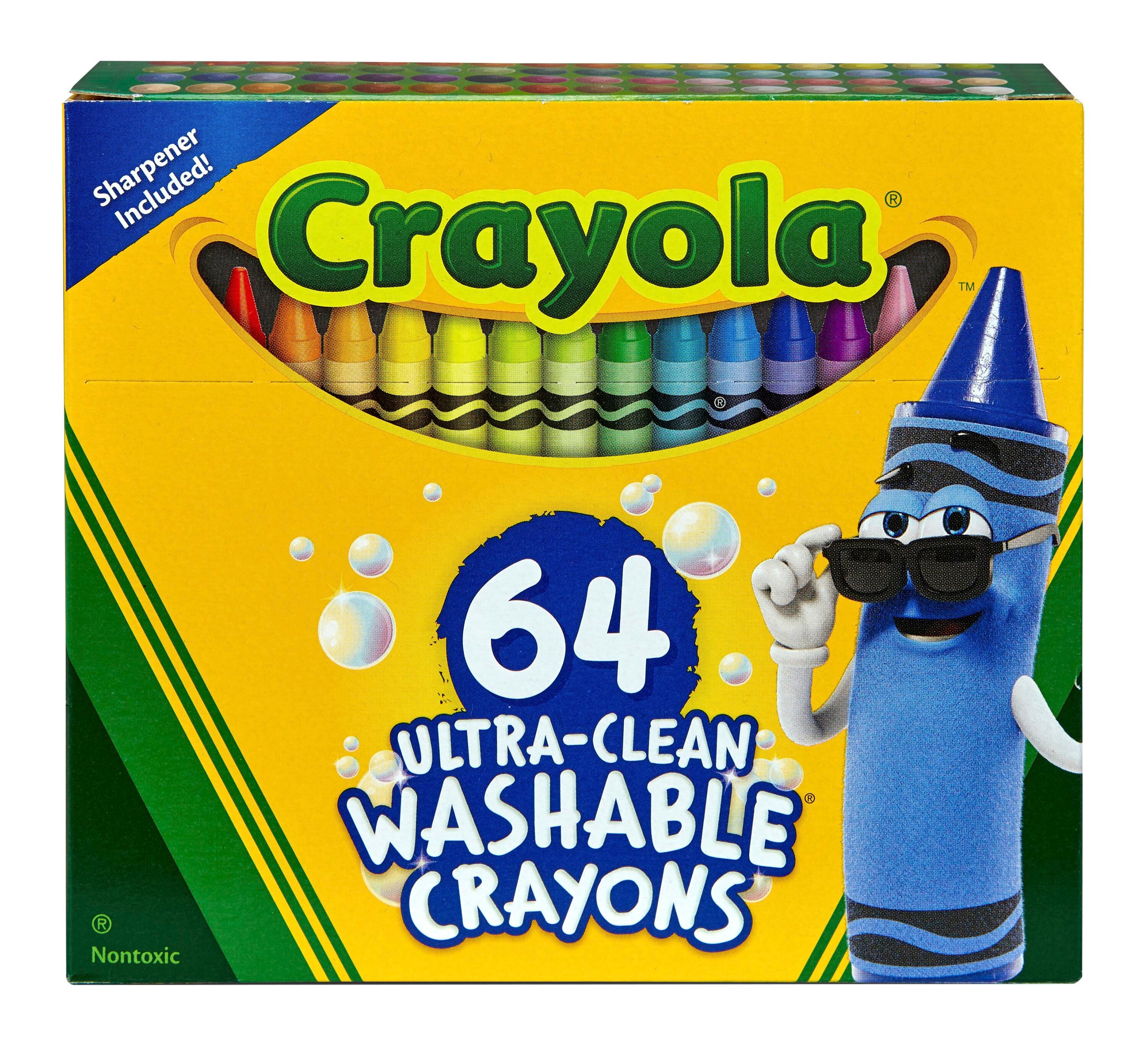 Crayola Ultra-Clean Washable Crayons, Assorted Colors, Pack of 64 1587141