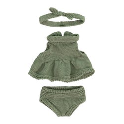 Miniland Clothes for Newborn Baby Doll, Knitted Dress and Headband, 8-1/4 Inch 2151612