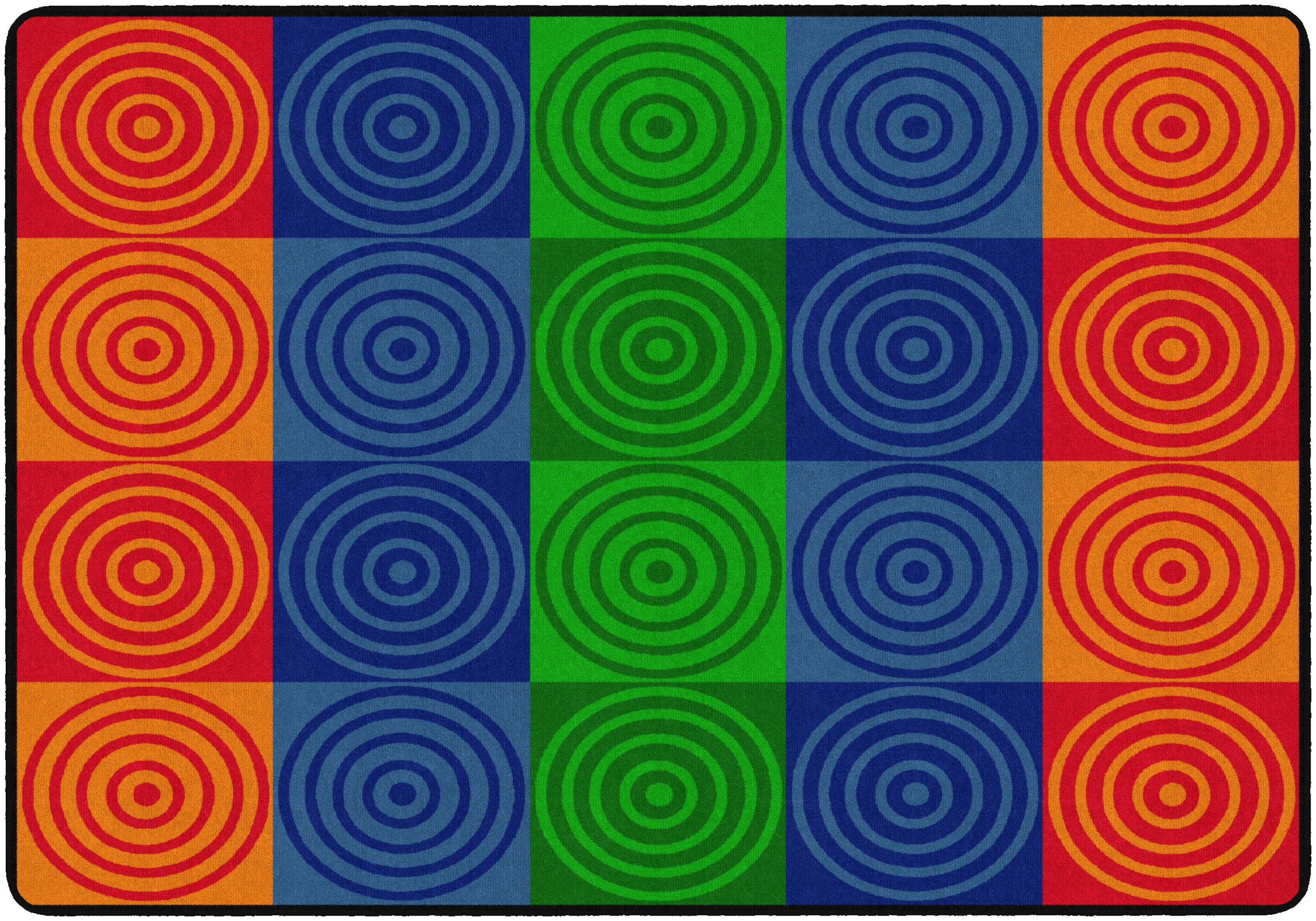 Flagship Carpets Bullseye Block Carpet, Rectangle 4002476