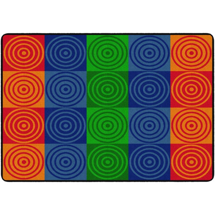 Flagship Carpets Bullseye Block Carpet, Rectangle