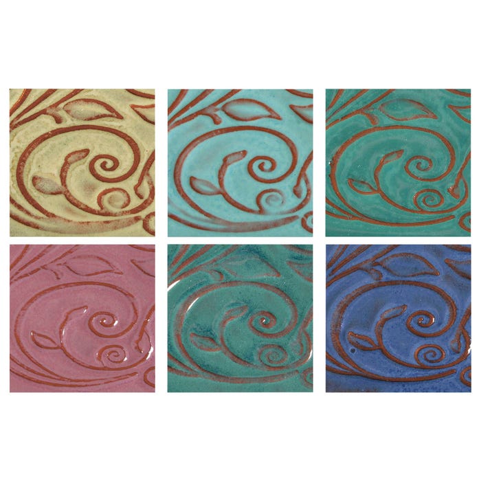 AMACO Opalescent Glazes, Pint, Assorted Colors, Set of 6