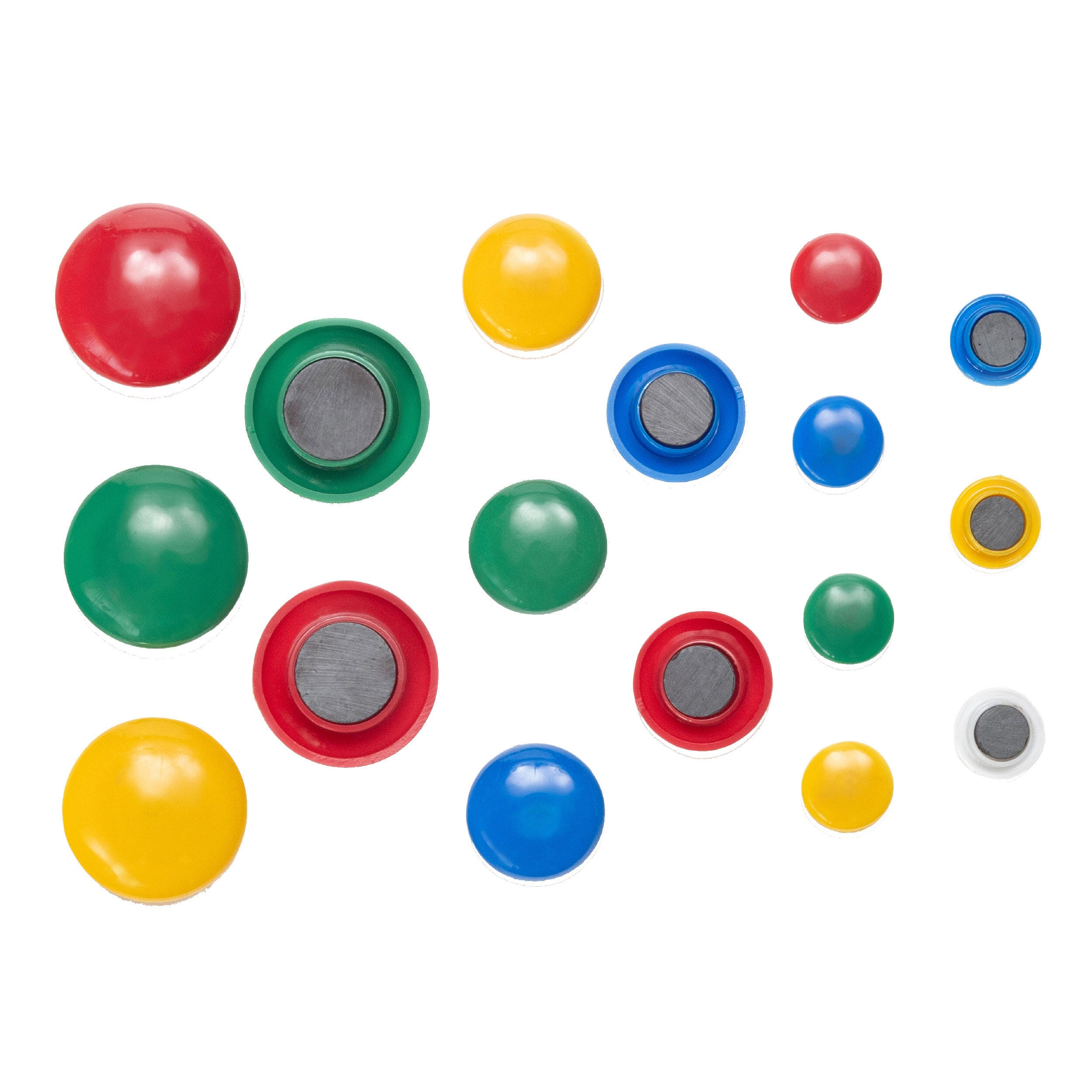 Image for School Smart Magnet Buttons, Assorted Sizes and Colors, Pack of 30 from School Specialty