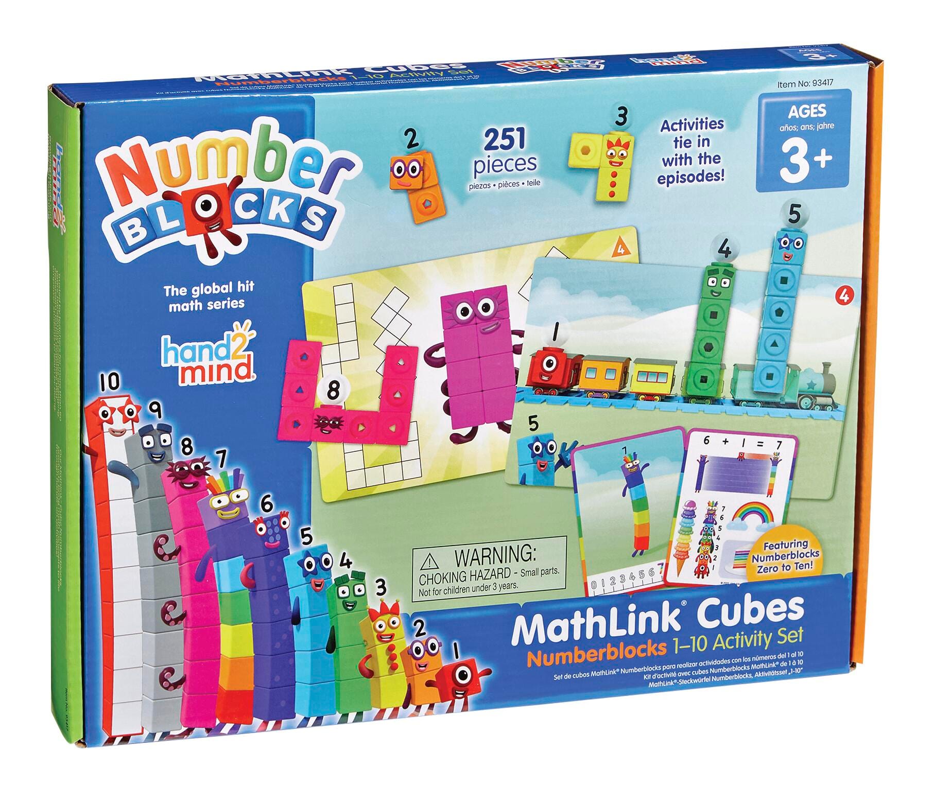 Hand2Mind Mathlink Cubes Numberblocks 1 to 10, Grades PreK to 1, Item Number 2097322