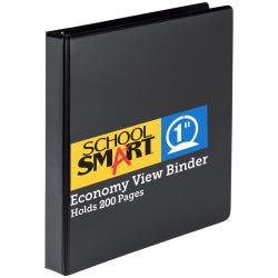Image for School Smart D Ring View Binder, Polypropylene, 1 Inch, Black from School Specialty