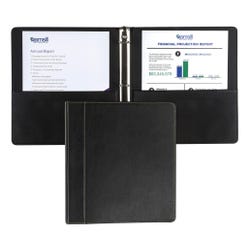Samsill Contrast Stitch Leather 3 Ring Binder, Portfolio Organizer, 3 Ring Binder, 8-1/2 x 11 Inches, Black 2150531