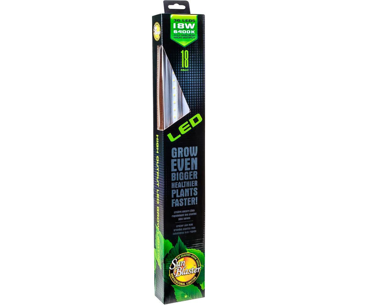 SunBlaster High Output 36-LED 6400K 18W Strip Light, 18 Inches