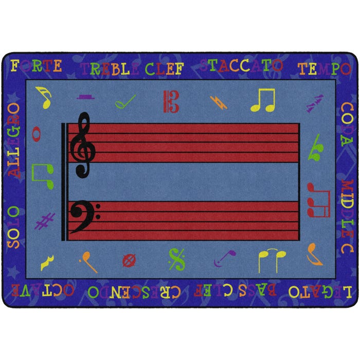 Flagship Carpets Fun with Music Carpet, Rectangle