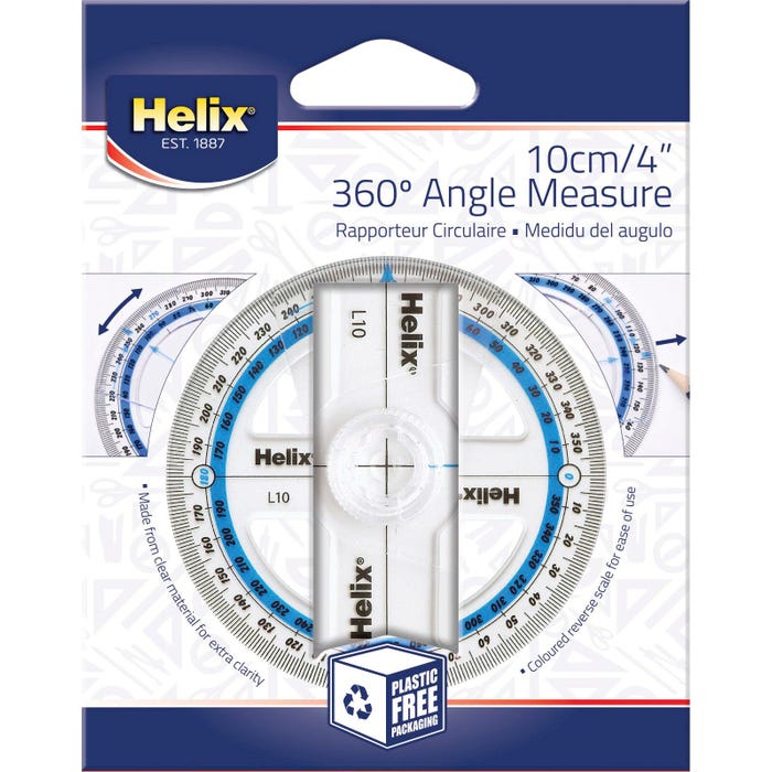 Helix 360 Swing Arm Angle Measuring Protractors, 4 Inches, Pack of 10