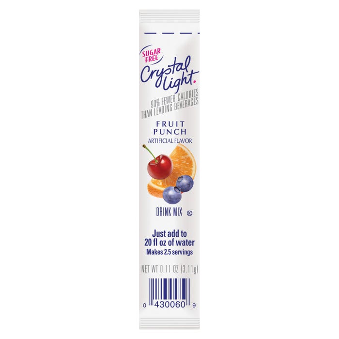 Crystal Light On-The-Go Fruit Punch Mix Sticks, 30 Sticks