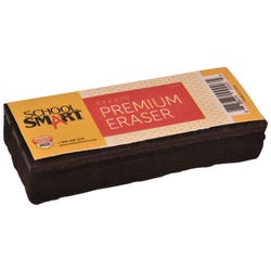 School Smart Premium Chalkboard Eraser, 5 x 2 x 1 Inches, Felt, Black/White 009219