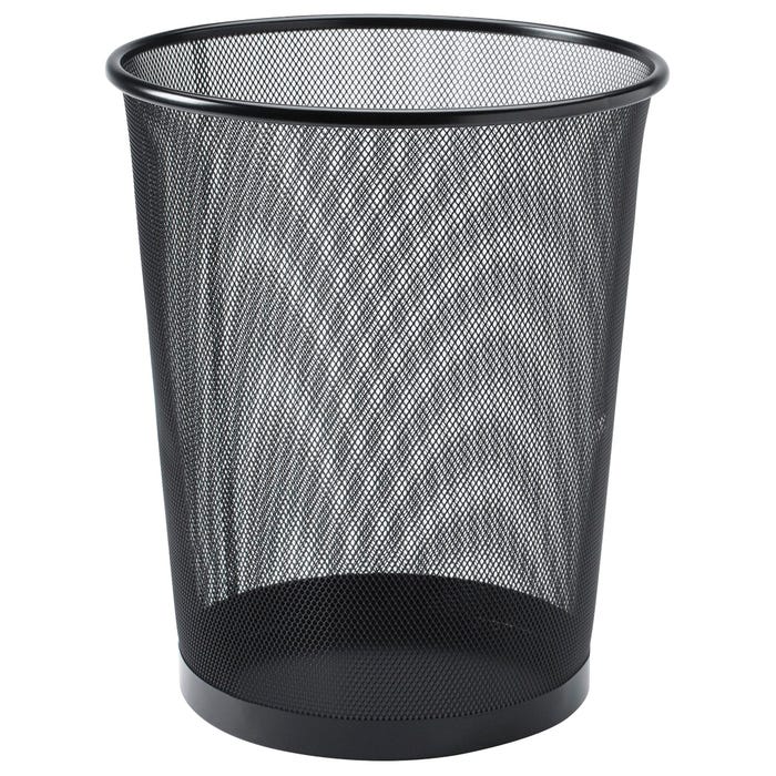 Lorell Round Mesh Waste Bin, 4.7 Gallon, Black