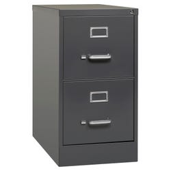 Lorell 26-1/2 in Vertical File Cabinet, 2-Drawer, Letter, 15 x 26-1/2 x 28-3/8 Inches, Charcoal