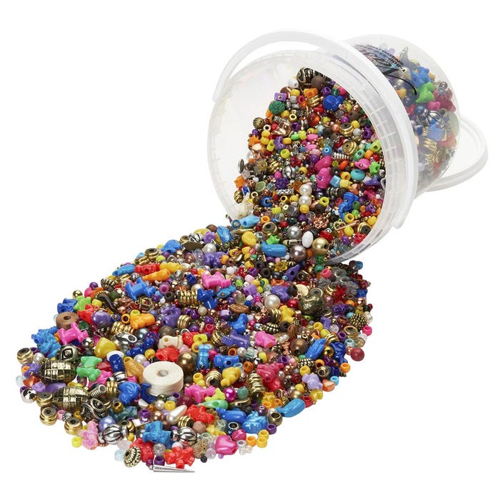Nasco Bucket O’ Beads and Charms, 6500 Pieces