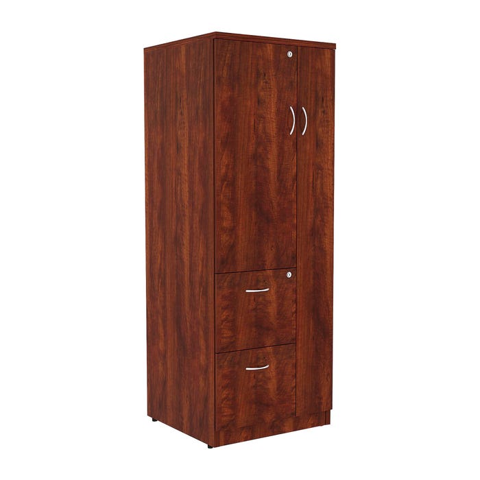 Lorell Essentials Laminate Storage Cabinet, 23-5/8 x 23-5/8 x 65-5/8 Inches, Cherry