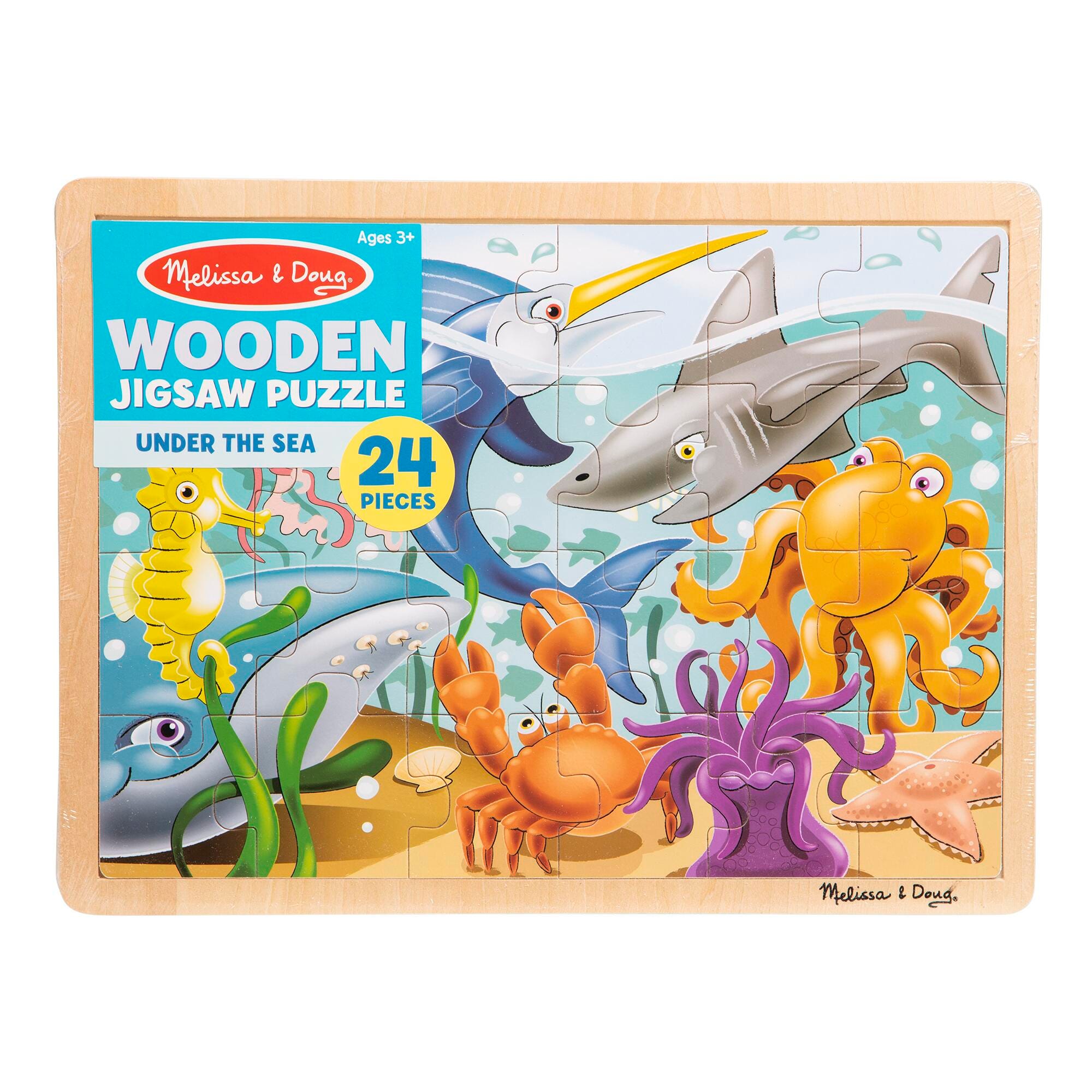 Melissa & Doug Under the Sea Wooden Jigsaw Puzzle, 24 Pieces, Item Number 2099001