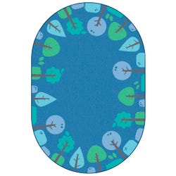 Carpets for Kids KIDSoft Tranquil Trees Carpet, 4 x 6 Feet, Oval, Blue, Item Number 2019672