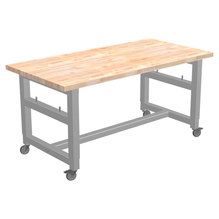 Classroom Select Advocate Series Makerspace Project Table, Butcher Block Top, Titanium Frame