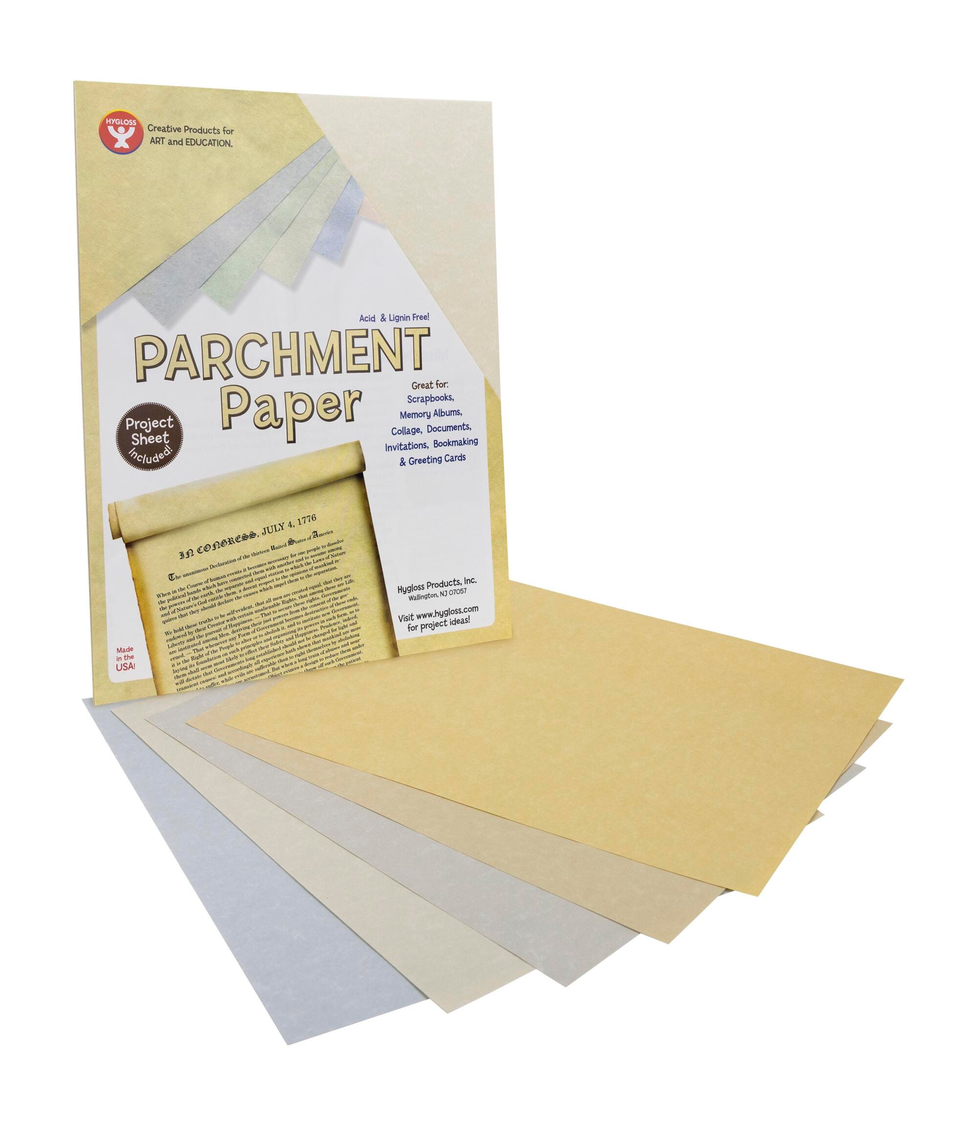 Hygloss Parchment Paper, 8-1/2 x 10 Inches, Assorted, Pack of 30 2150647