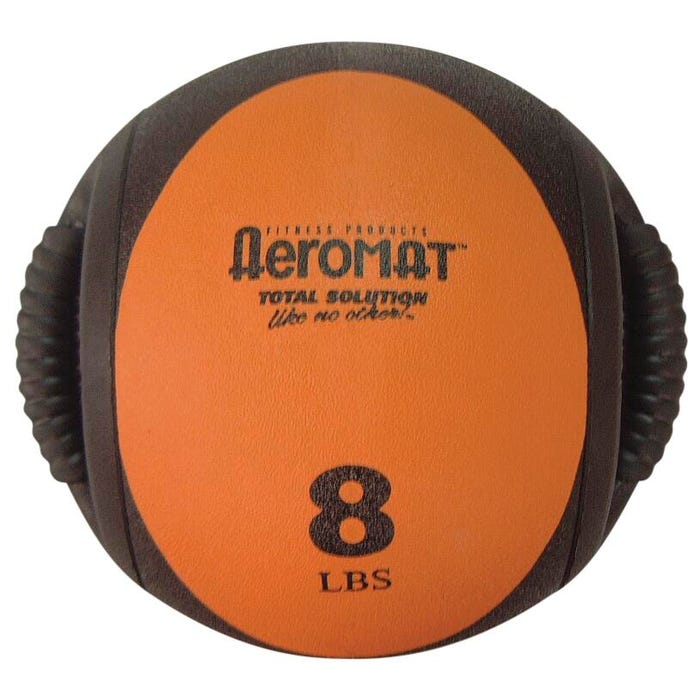 Aeromat Dual Grip Power Medicine Ball, 8 Pounds, Orange and Black