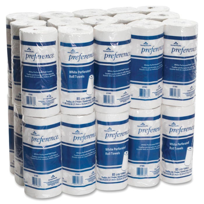 Georgia Pacific Preference Kitchen Roll Towels, 85 Sheets Per Roll, White, Pack of 30