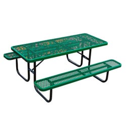 UltraSite Heavy Duty Portable Walk Through Picnic Table, Rectangle, Diamond Pattern 4001522