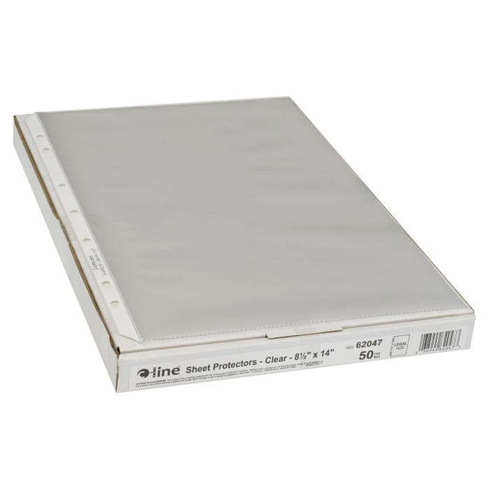 C-Line Heavyweight Polypropylene Sheet Protectors, Clear, Legal, 7-Hole Punched, 8-1/2 x 14 Inches, Box of 50