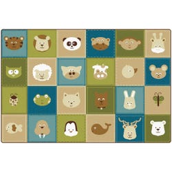 Carpets for Kids KIDSoft Animal Patchwork Carpet, 8 x 12 Feet, Rectangle, Nature Colors, Brown, Item Number 1576135