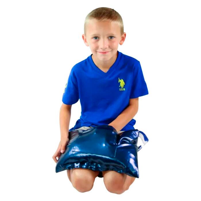 Abilitations Vinyl Vibrating Weighted Lap Pad, Blue, 4 Pounds