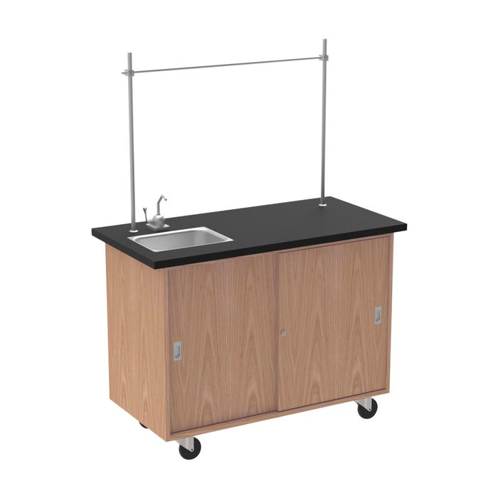 Diversified Woodcrafts Mobile Science Lab Table, 48 x 24 x 36 Inches, Oak