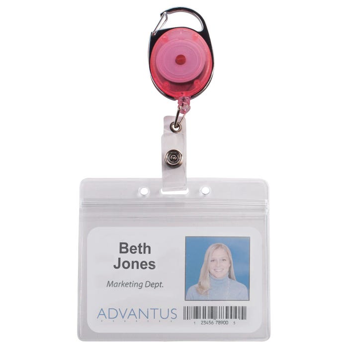 Advantus ID Reels, w/Carabiner, 30 Inches Cord Extension, Pack of 20, Neon AST