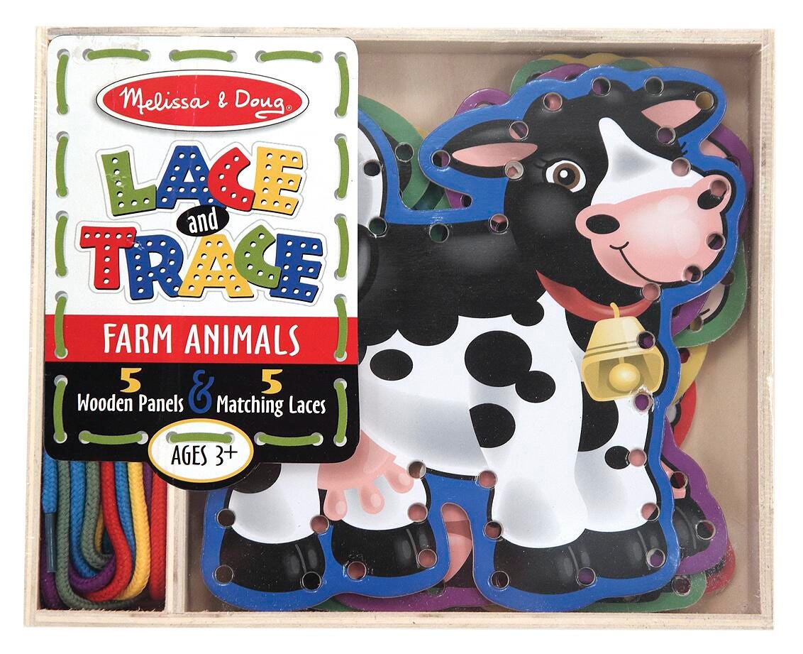 Melissa & Doug Farm Animals Lace and Trace Panel, Item Number 203989