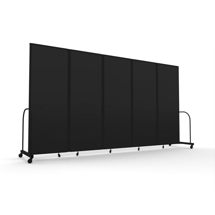 Screenflex Fire Resistant Welding Screen, 5 Panels, 14 x 7-1/2 Feet, Black
