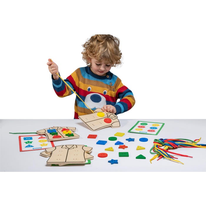 Educational Advantage Wooden Lacing Clothes