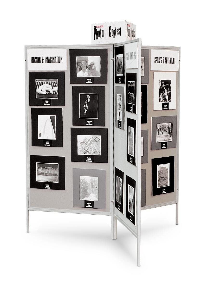 The Miller Group Multiplex Display and Exhibit System, 3 Panels, Silver Fabric