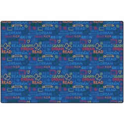 Carpets for Kids Read To Dream Pattern Rug, 4 x 6 Feet, Rectangle, Multicolored, Item Number 1467838
