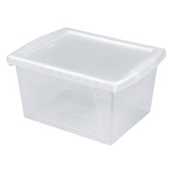 Storex Classroom Storage Bin with Lid, 4 Gallon, Translucent 2023528