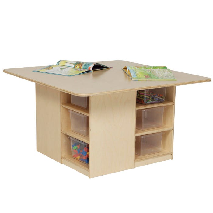Wood Designs Cubby Table with Clear Trays, 36 x 36 x 20 Inches