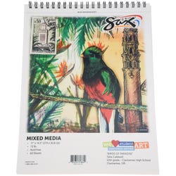 Image for Sax Mixed-Media Paper Pad, 11 x 14 Inches, 72 lb, White, 60 Sheets from School Specialty
