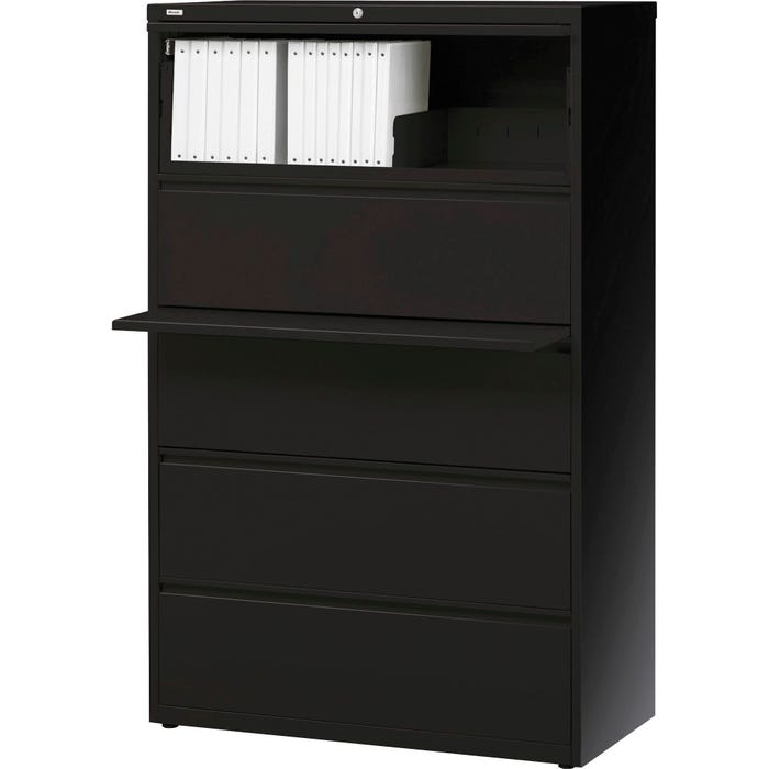 Lorell Fortress Lateral File Cabinet, Black, 36 x 18-5/8 x 67-3/4 Inches
