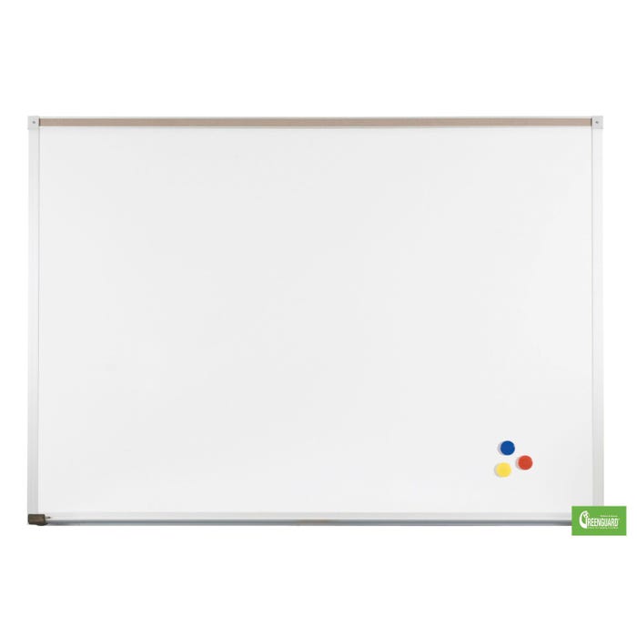 MooreCo Porcelain Steel Markerboard without Tray, Aluminum Trim, 4 x 5 Feet