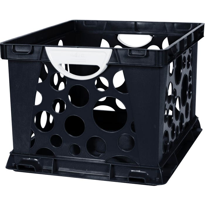 Storex 2-Color Large Crate with Handles, Black/White