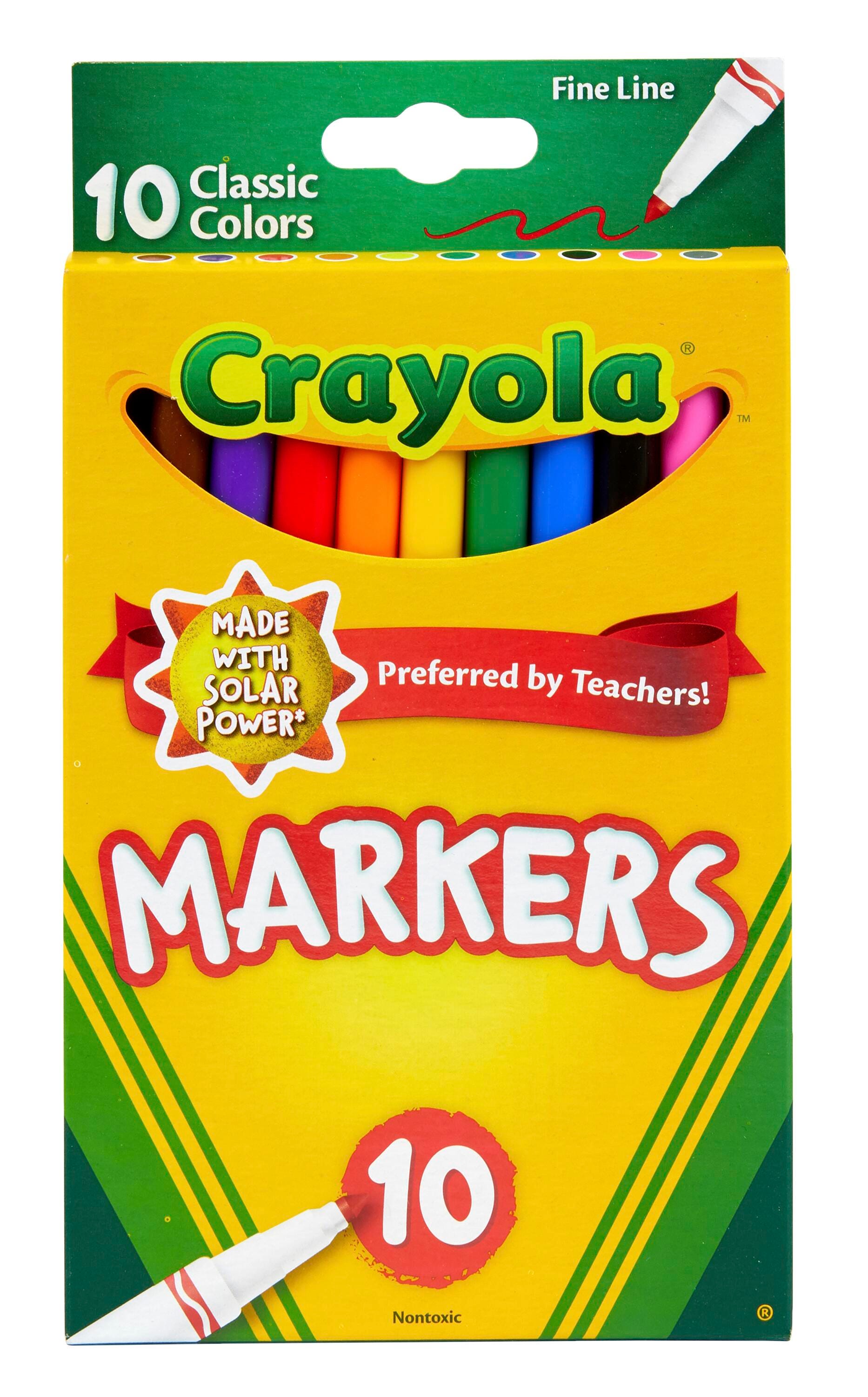Crayola Markers, Fine Line, Assorted Classic Colors, Set of 10 1371172
