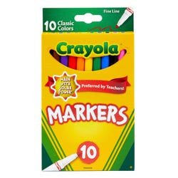 Crayola Markers, Fine Line, Assorted Classic Colors, Set of 10 1371172
