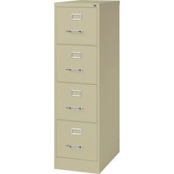 Lorell Vertical File Cabinet, Putty, 15 x 25 x 52 Inches